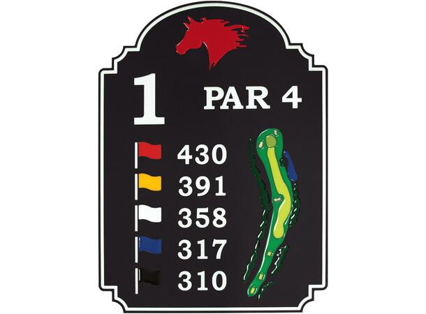 Deluxe Green Line Tee Sign with Layout Black/White SG300650 